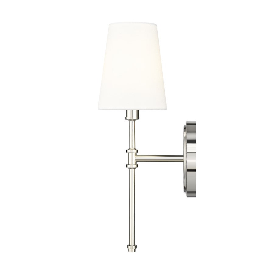 Millennium Lighting Adorra 1Lt 15" Wall Sconce, Polished Nickel/White