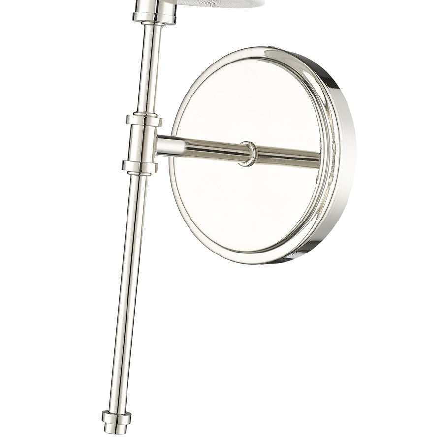 Millennium Lighting Adorra 1Lt 15" Wall Sconce, Polished Nickel/White