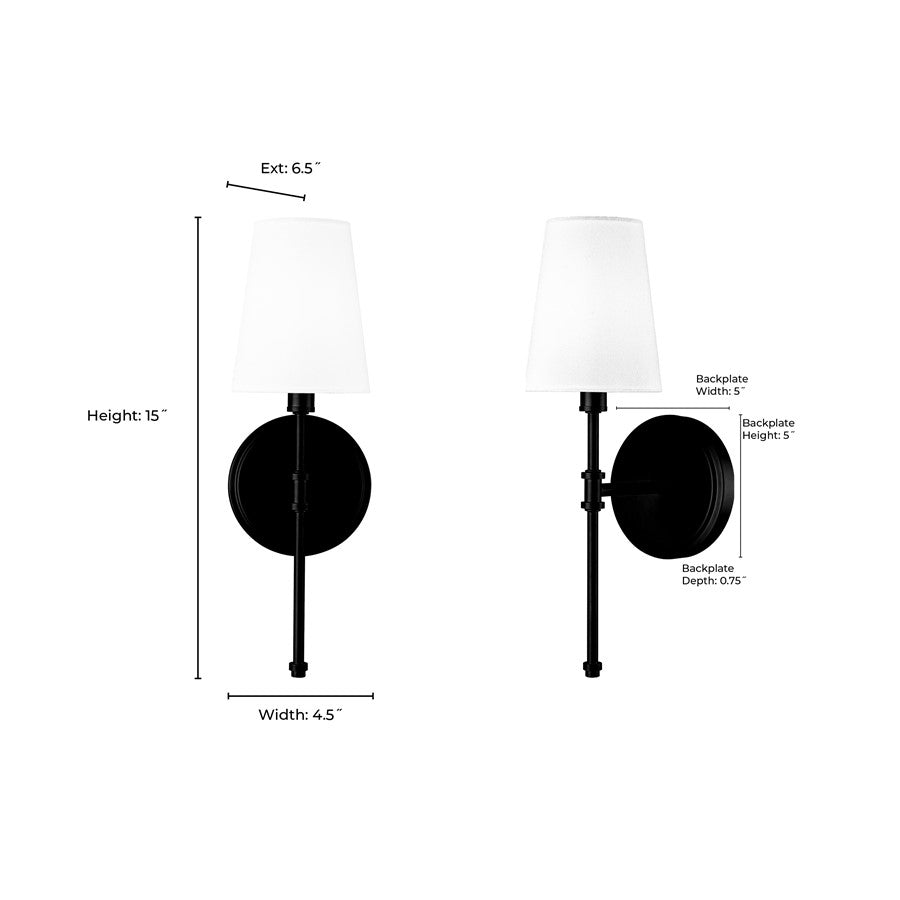 Millennium Lighting Adorra 1Lt 15" Wall Sconce, Polished Nickel/White