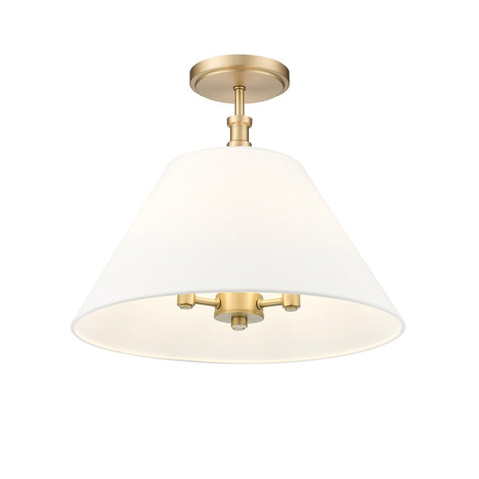 Millennium Lighting Adorra 3Lt 16" Semi-Flush Mount, Brass/White - 16403-VB