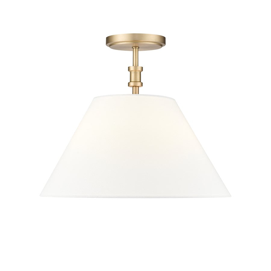 Millennium Lighting Adorra 3Lt 16" Semi-Flush Mount, Brass/White