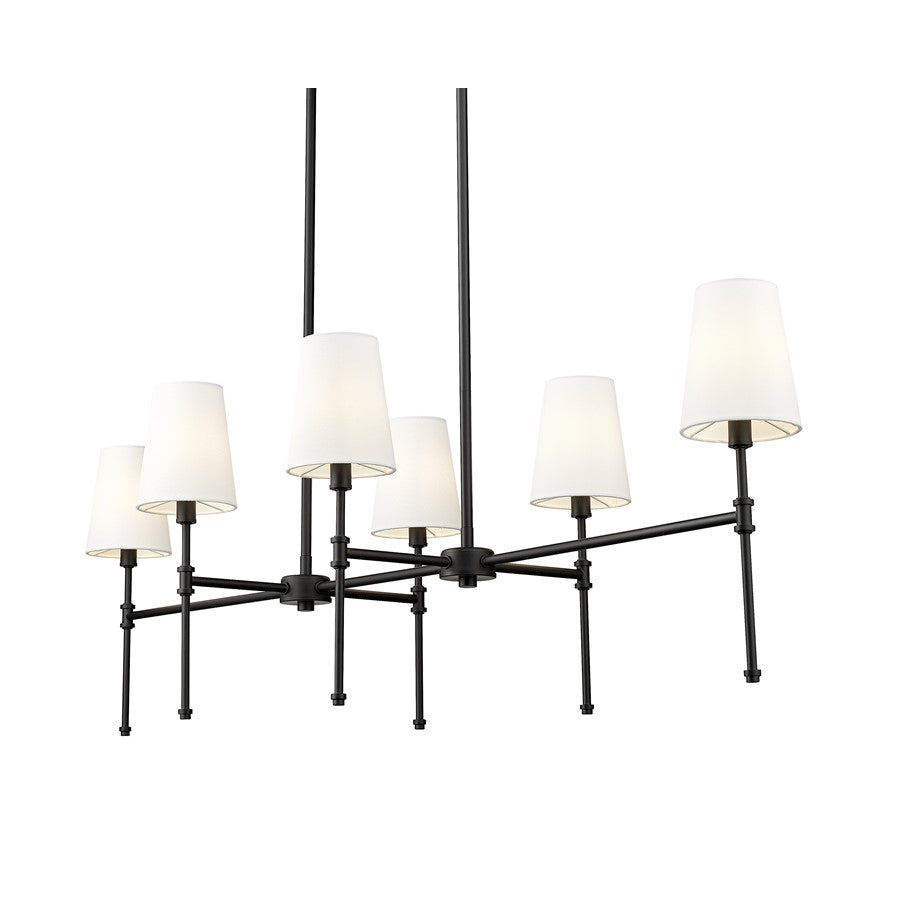 Millennium Lighting Adorra 6Lt 48" Chandelier, Black/White - 16506-MB