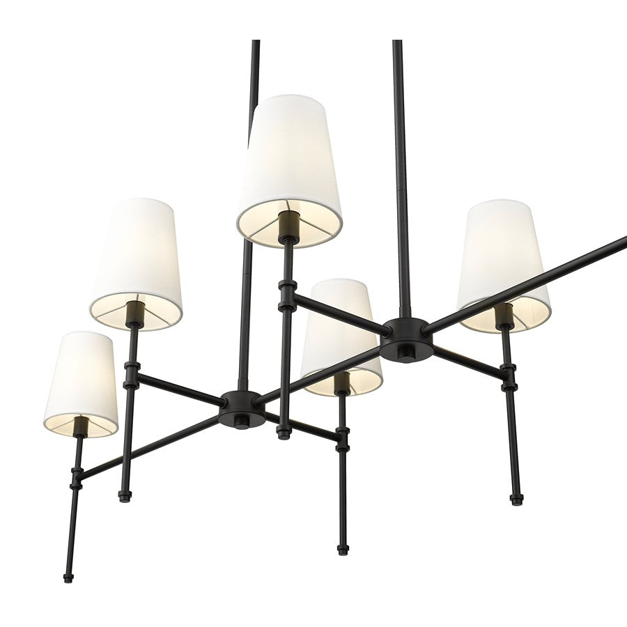 Millennium Lighting Adorra 6Lt 48" Chandelier, Black/White