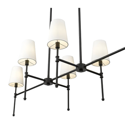 Millennium Lighting Adorra 6Lt 48" Chandelier, Black/White