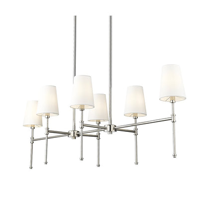 Millennium Lighting Adorra 6Lt 48" Chandelier, Polished Nickel/White - 16506-PN