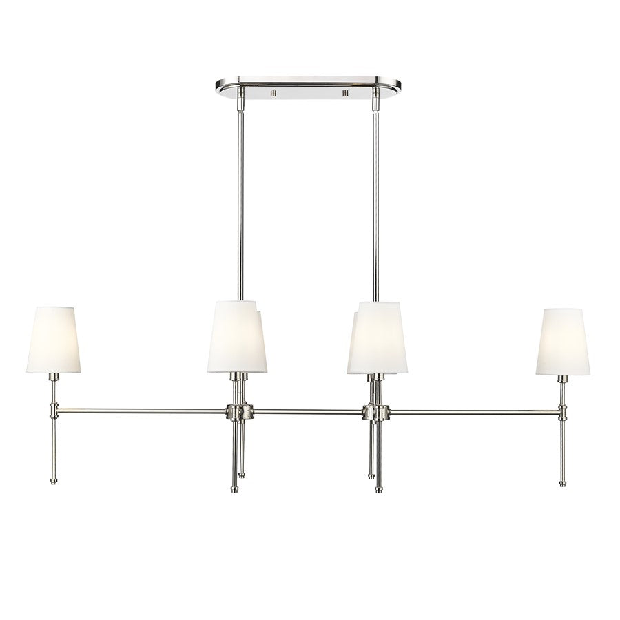 Millennium Lighting Adorra 6Lt 48" Chandelier, Polished Nickel/White