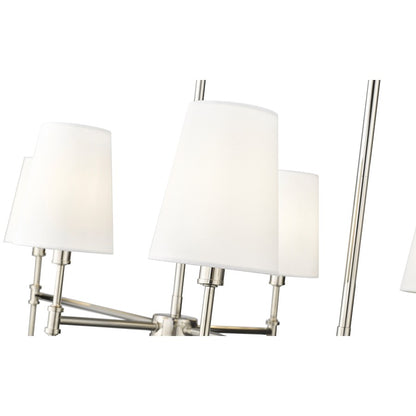 Millennium Lighting Adorra 6Lt 48" Chandelier, Polished Nickel/White