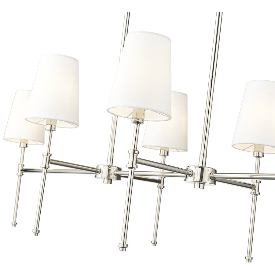 Millennium Lighting Adorra 6Lt 48" Chandelier, Polished Nickel/White