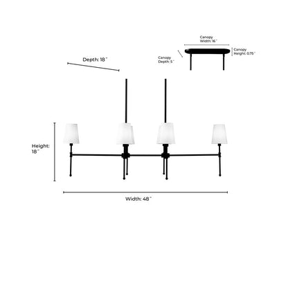 Millennium Lighting Adorra 6Lt 48" Chandelier, Polished Nickel/White