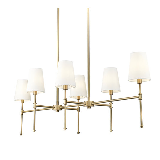 Millennium Lighting Adorra 6Lt 48" Chandelier, Vintage Brass/White - 16506-VB