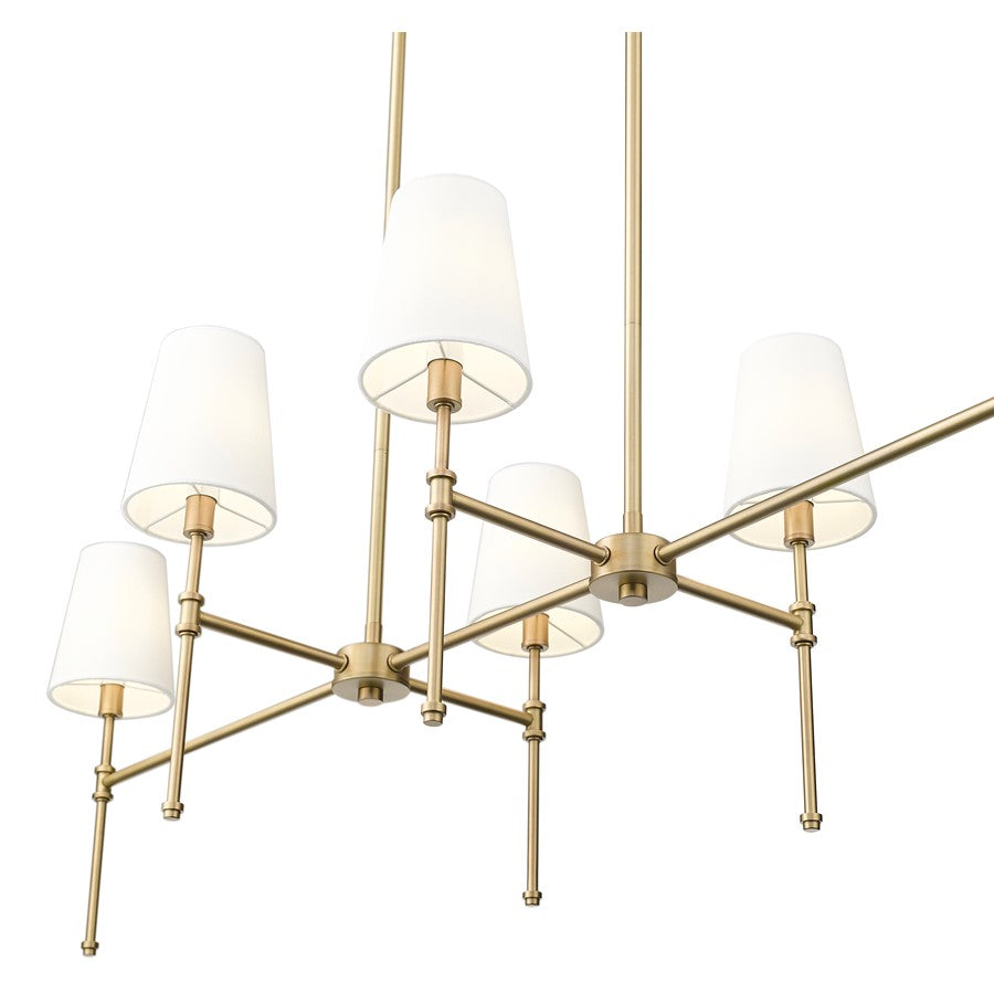 Millennium Lighting Adorra 6Lt 48" Chandelier, Vintage Brass/White