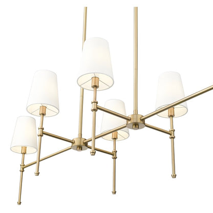 Millennium Lighting Adorra 6Lt 48" Chandelier, Vintage Brass/White