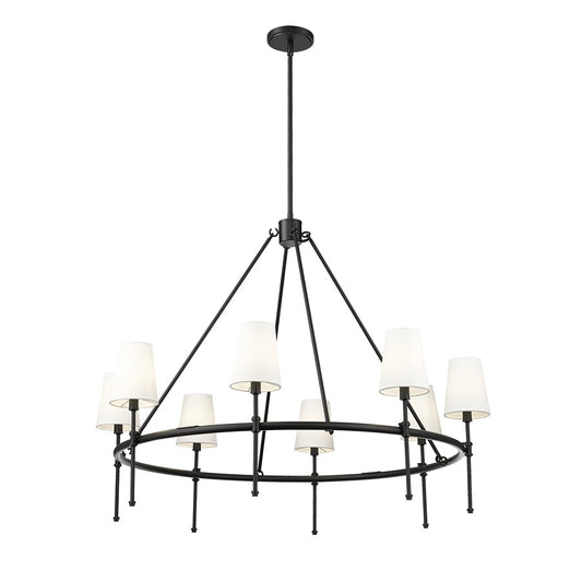 Millennium Lighting Adorra 8Lt 40" Chandelier, Black/White - 16608-MB