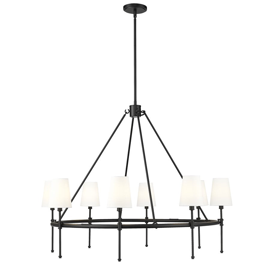 Millennium Lighting Adorra 8Lt 40" Chandelier, Black/White