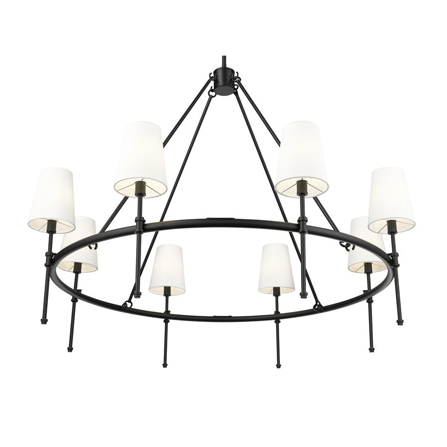 Millennium Lighting Adorra 8Lt 40" Chandelier, Black/White