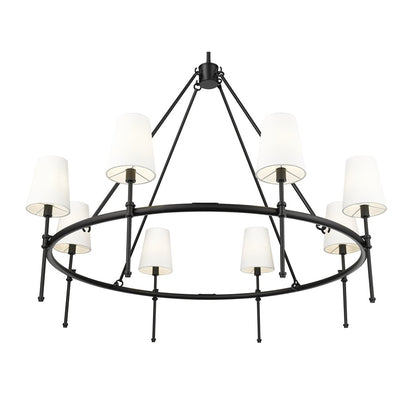 Millennium Lighting Adorra 8Lt 40" Chandelier, Black/White