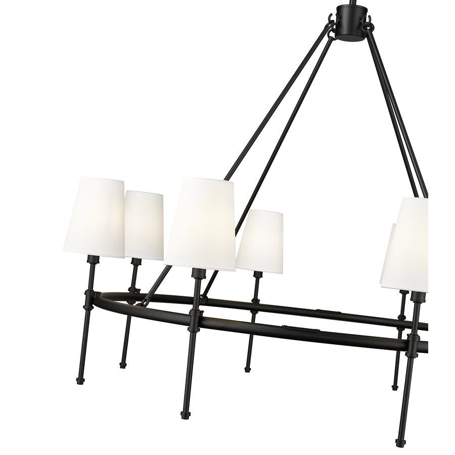 Millennium Lighting Adorra 8Lt 40" Chandelier, Black/White
