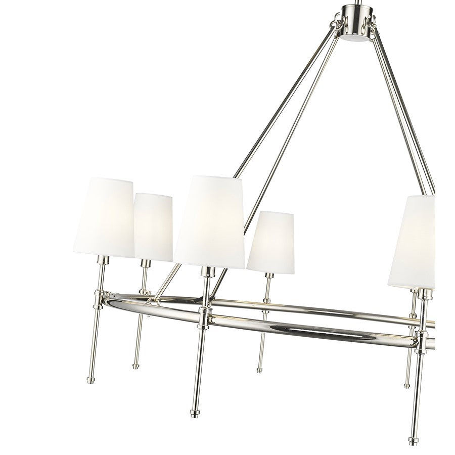 Millennium Lighting Adorra 8Lt 40" Chandelier, Polished Nickel/White