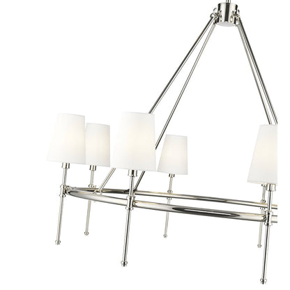 Millennium Lighting Adorra 8Lt 40" Chandelier, Polished Nickel/White