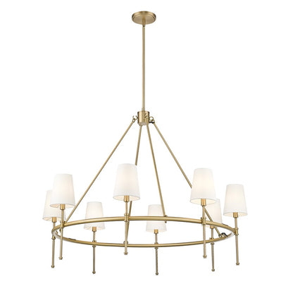 Millennium Lighting Adorra 8Lt 40" Chandelier, Vintage Brass/White - 16608-VB