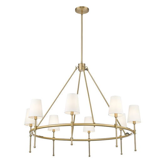Millennium Lighting Adorra 8Lt 40" Chandelier, Vintage Brass/White - 16608-VB