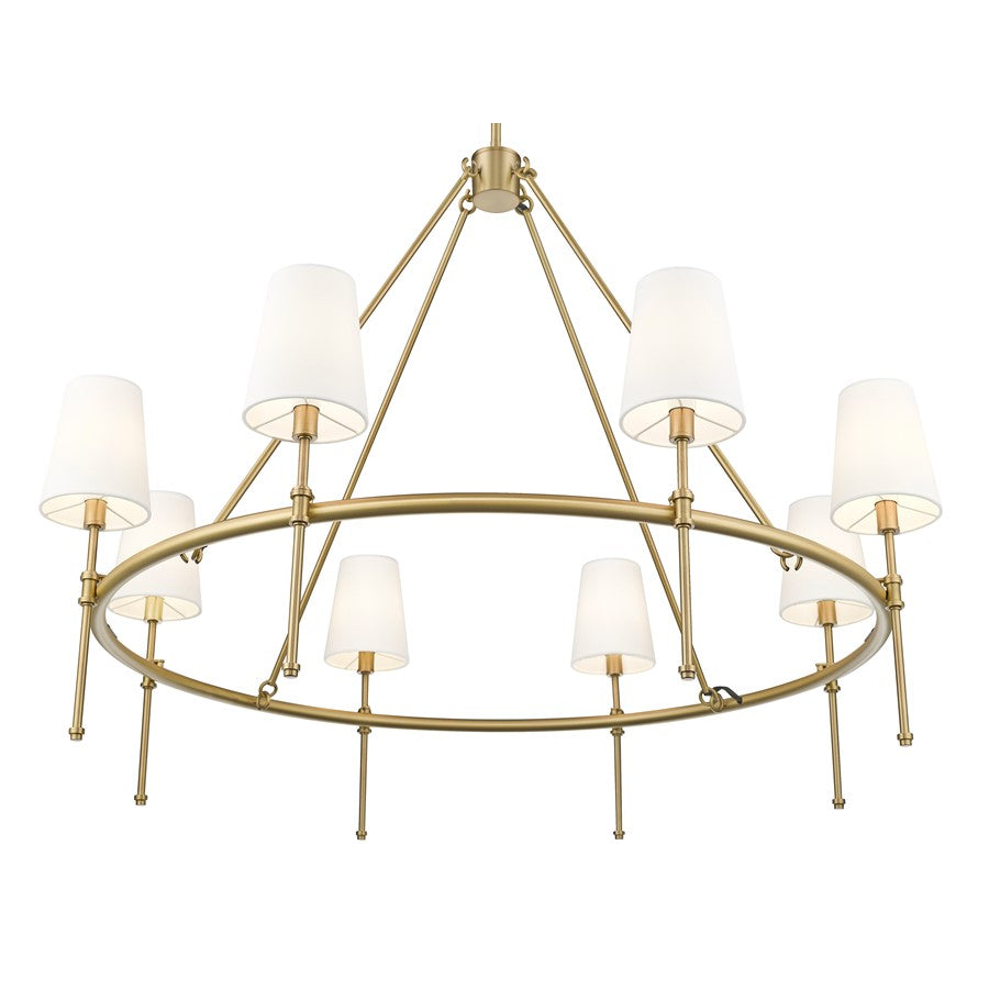 Millennium Lighting Adorra 8Lt 40" Chandelier, Vintage Brass/White