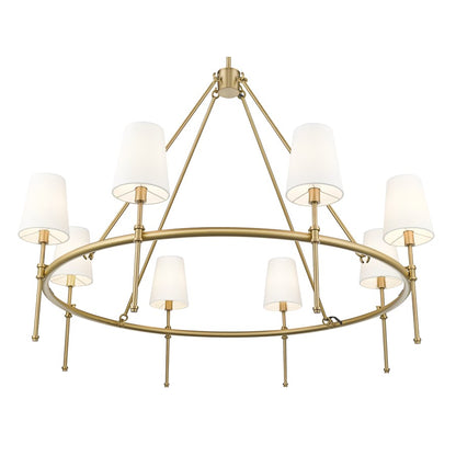 Millennium Lighting Adorra 8Lt 40" Chandelier, Vintage Brass/White