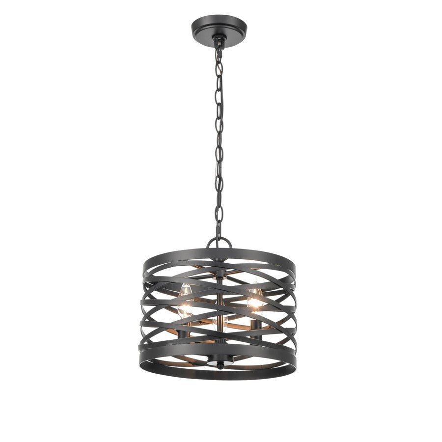 Millennium Lighting 3 Light Pendant, Matte Black - 170022-MB