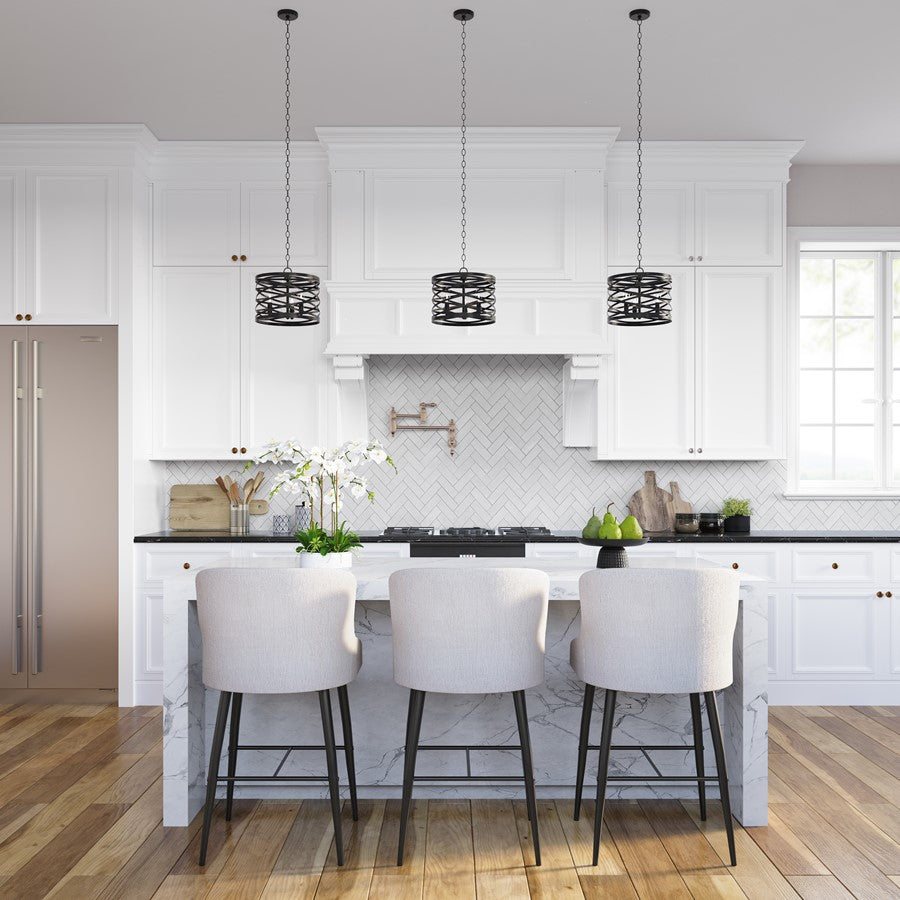 Millennium Lighting 3 Light Pendant, Matte Black