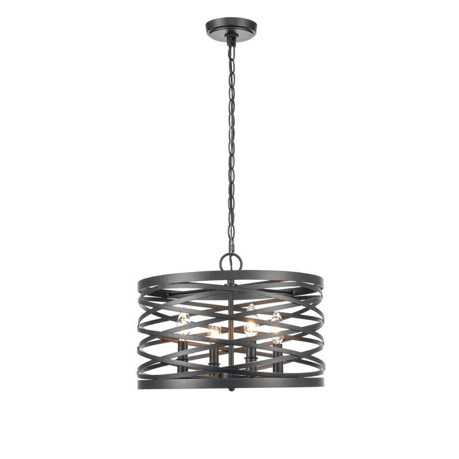 Millennium Lighting 4 Light Pendant, Matte Black