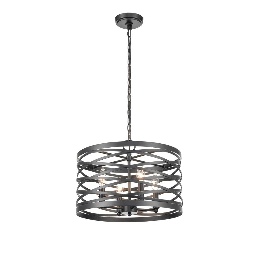Millennium Lighting 4 Light Pendant, Matte Black