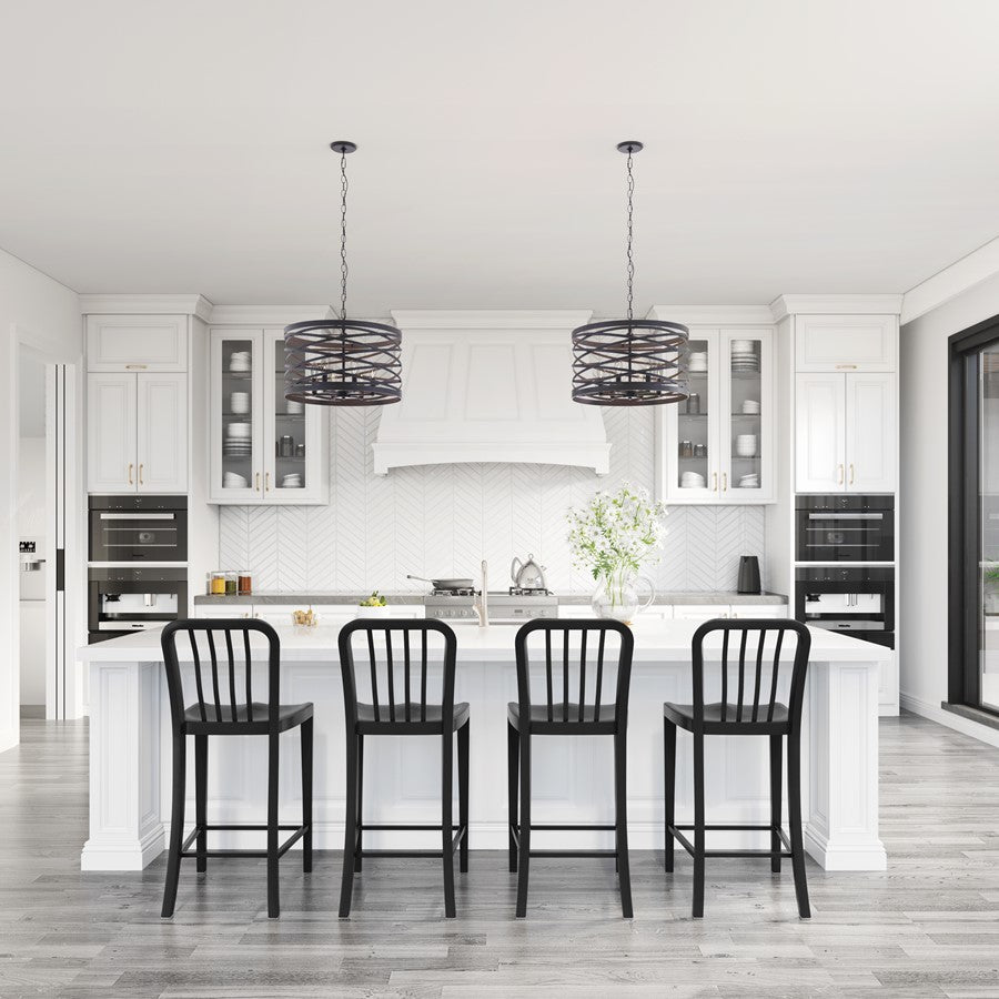 Millennium Lighting 4 Light Pendant, Matte Black