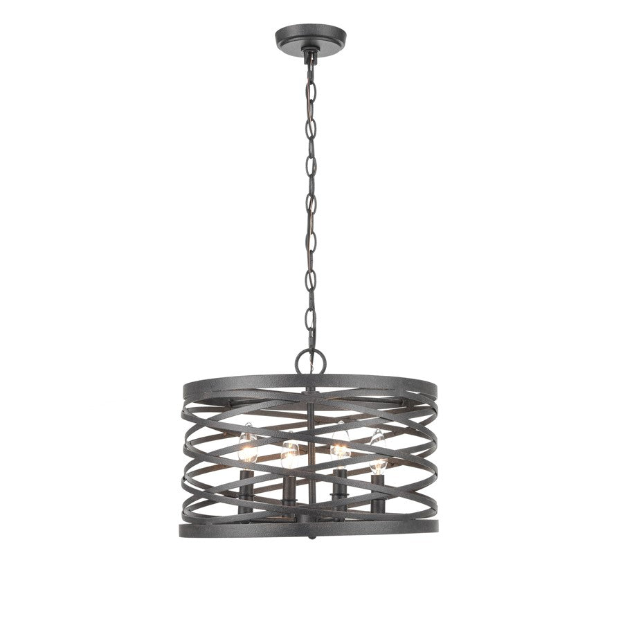 929 Lighting 4Lt Pendant, Weathered Iron - 170024-WI