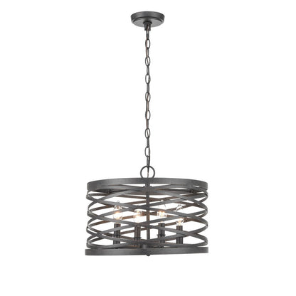 929 Lighting 4Lt Pendant, Weathered Iron - 170024-WI