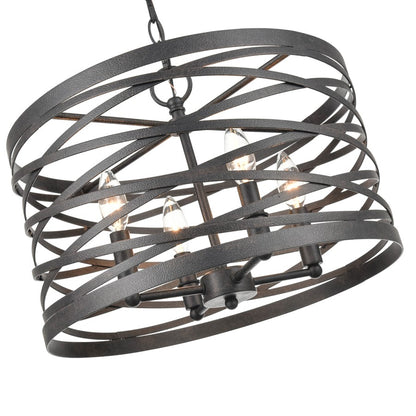 929 Lighting 4Lt Pendant, Weathered Iron