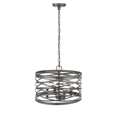 929 Lighting 4Lt Pendant, Weathered Iron