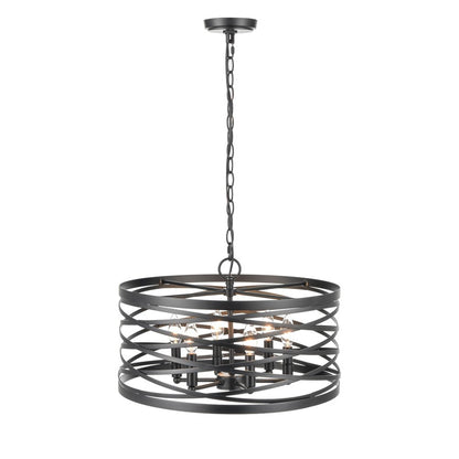 Millennium Lighting 6 Light Pendant, Matte Black