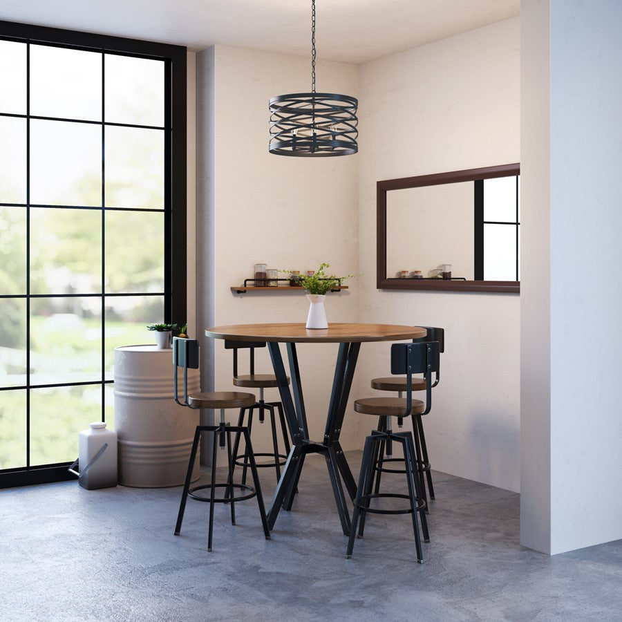 Millennium Lighting 6 Light Pendant, Matte Black