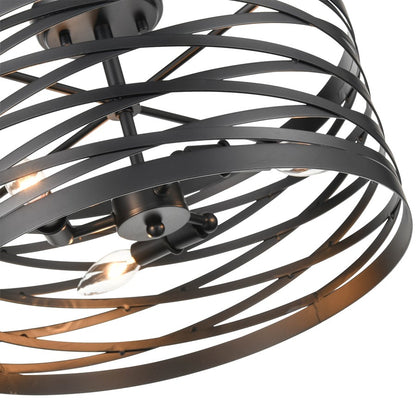 Millennium Lighting 3 Light 11" Flush Mount, Matte Black