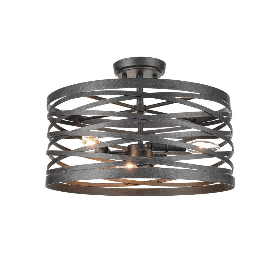 929 Lighting 3Lt Semi-Flush Mount, Weathered Iron - 170033-WI
