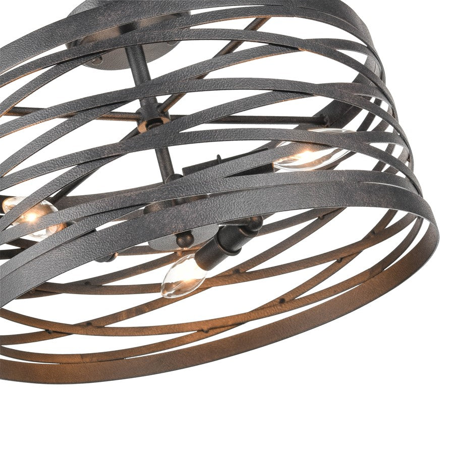 929 Lighting 3Lt Semi-Flush Mount, Weathered Iron