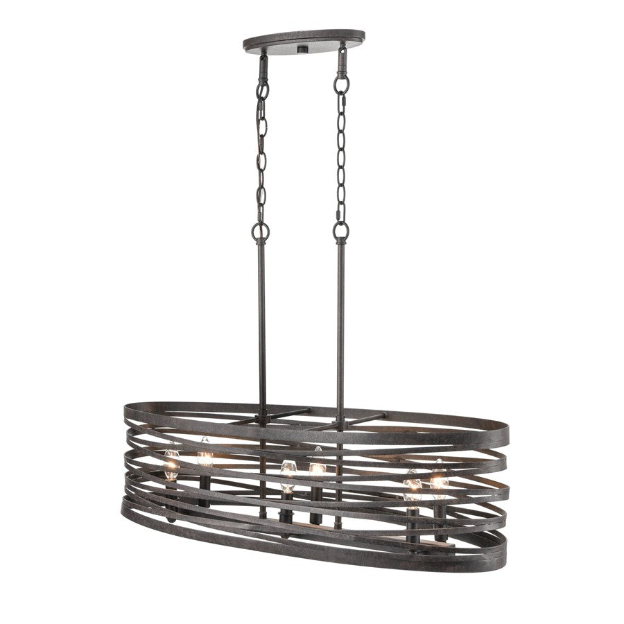 929 Lighting 6Lt Chandelier, Weathered Iron