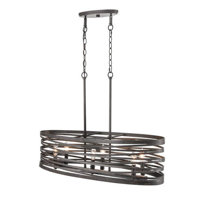 929 Lighting 6Lt Chandelier, Weathered Iron