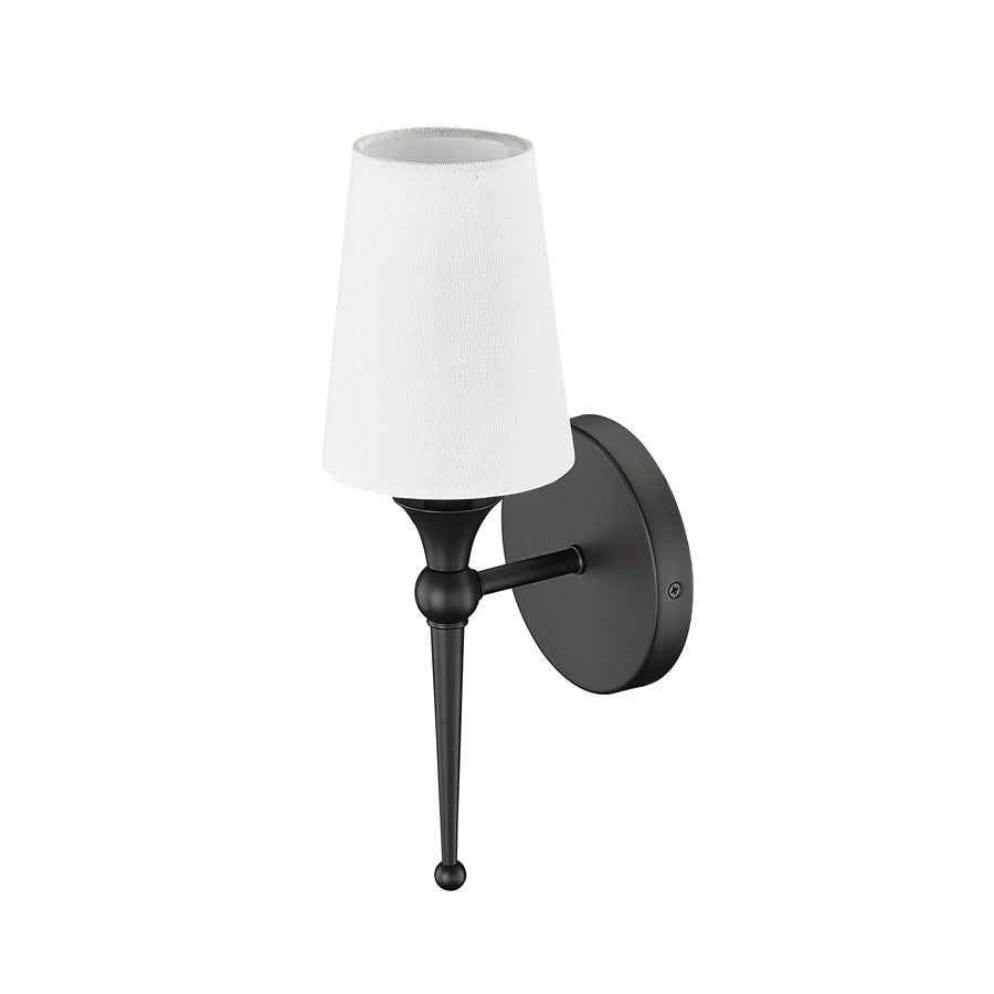 Millennium Lighting 1Lt 14" Wall Sconce, Black/Linen