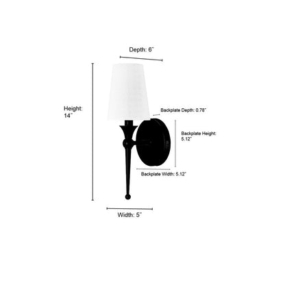 Millennium Lighting 1Lt 14" Wall Sconce, Black/Linen