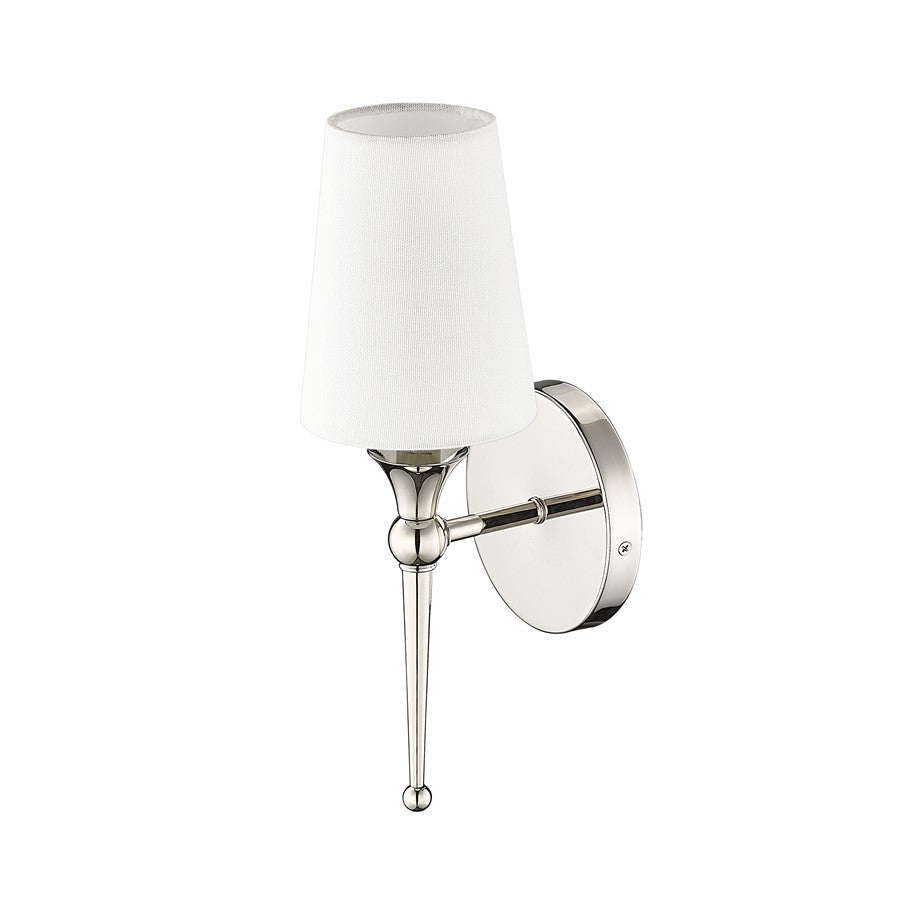 Millennium Lighting 1Lt Wall Sconce, Polished Nickel/Linen