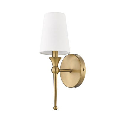 Millennium Lighting 1Lt 14" Wall Sconce, Vintage Brass/Linen