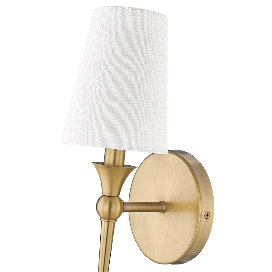 Millennium Lighting 1Lt 14" Wall Sconce, Vintage Brass/Linen