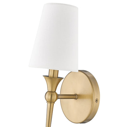 Millennium Lighting 1Lt 14" Wall Sconce, Vintage Brass/Linen