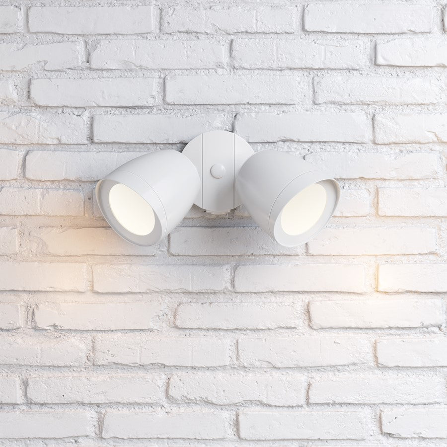 Millennium Lighting 2Lt 9" Security Flood Light, White/White